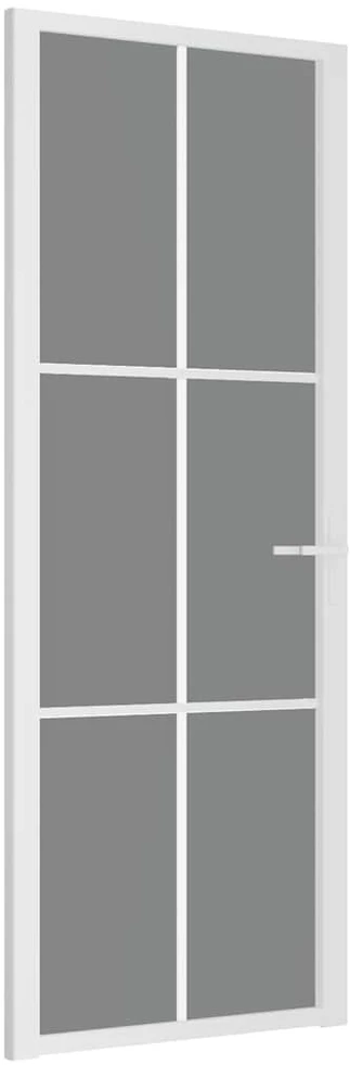 Vidaus durys, baltos, 76x201,5cm, ESG stiklas ir aliuminis