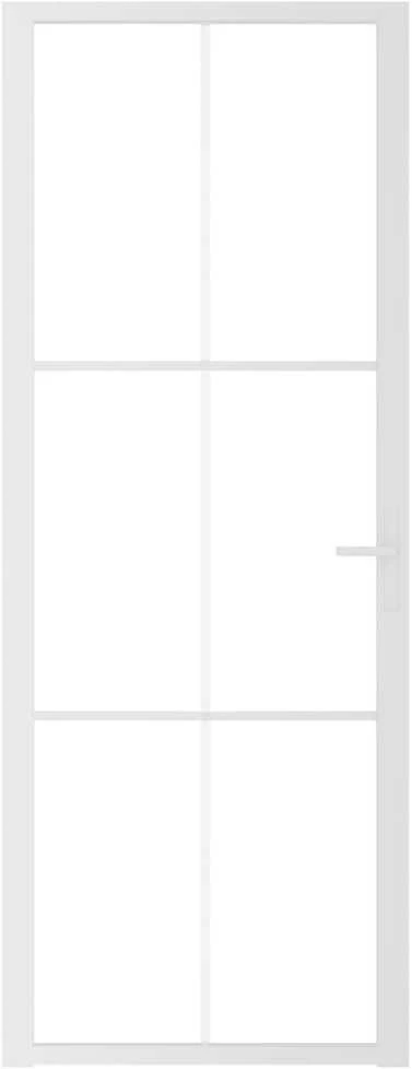 Vidaus durys, baltos, 76x201,5cm, ESG stiklas ir aliuminis