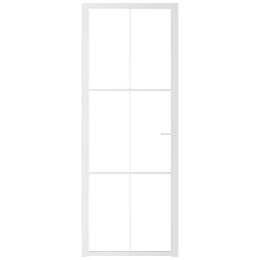 Vidaus durys, baltos, 76x201,5cm, ESG stiklas ir aliuminis