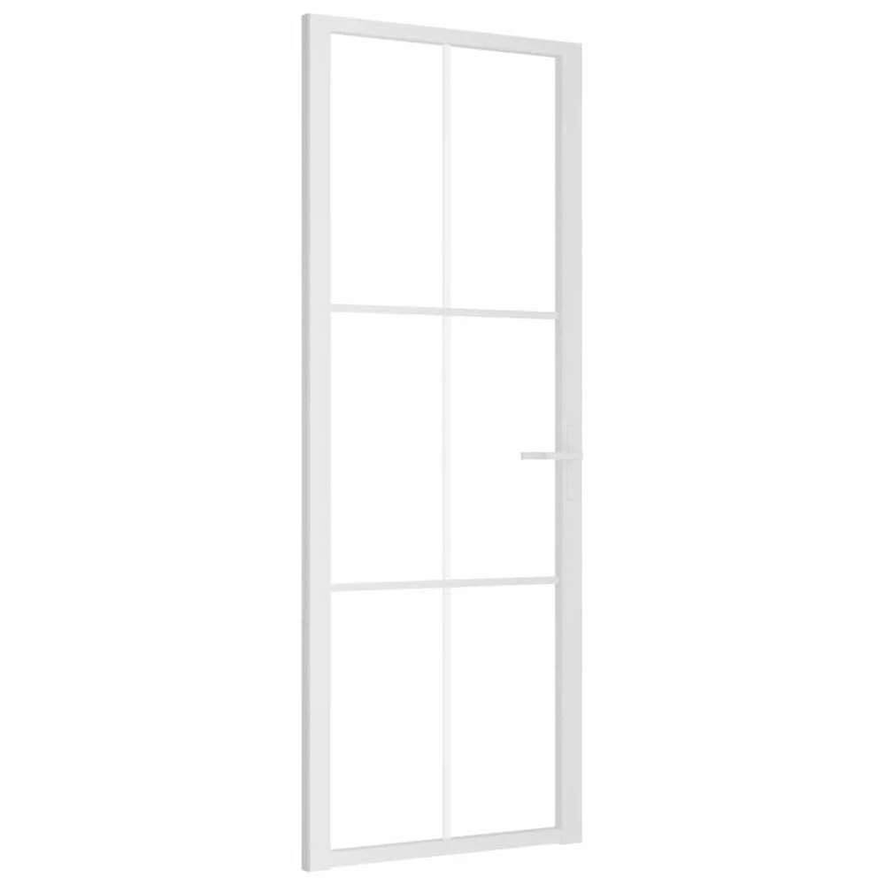 Vidaus durys, baltos, 76x201,5cm, ESG stiklas ir aliuminis