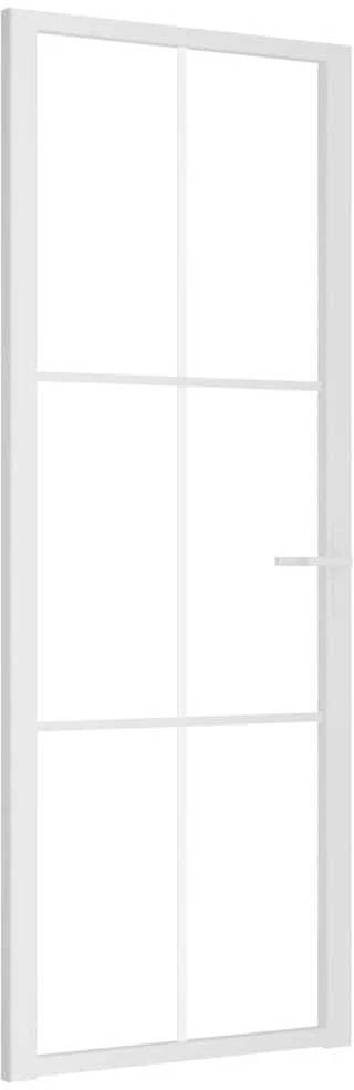 Vidaus durys, baltos, 76x201,5cm, ESG stiklas ir aliuminis