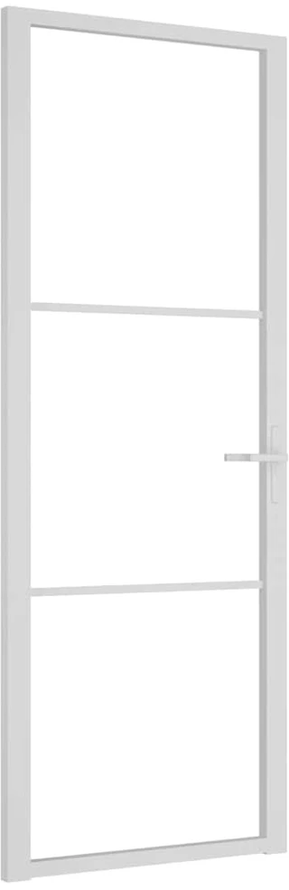 Vidaus durys, baltos, 76x201,5cm, ESG stiklas ir aliuminis