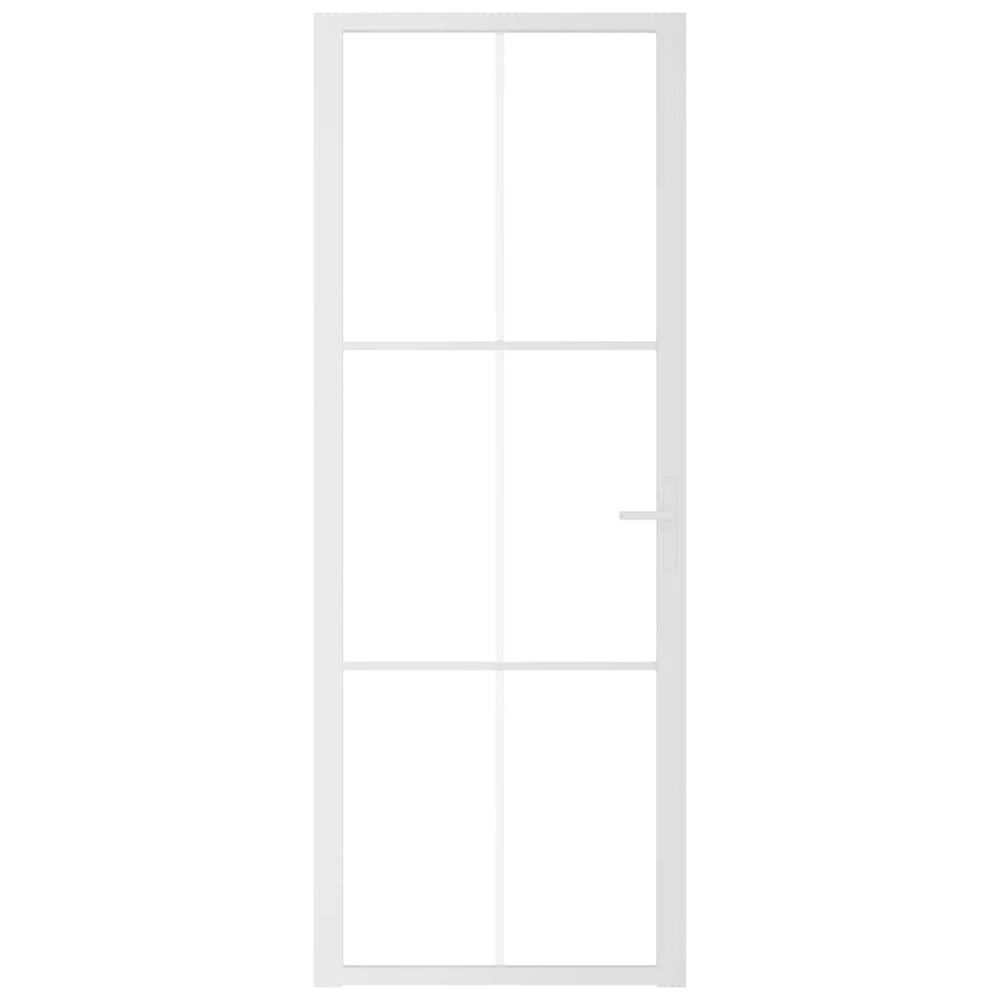 Vidaus durys, baltos, 76x201,5cm, ESG stiklas ir aliuminis