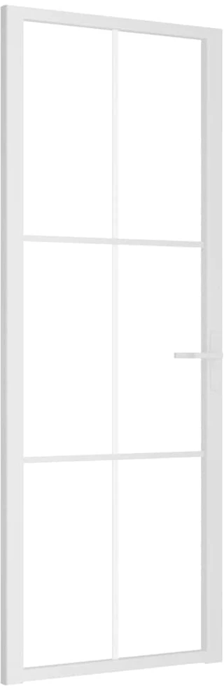 Vidaus durys, baltos, 76x201,5cm, ESG stiklas ir aliuminis