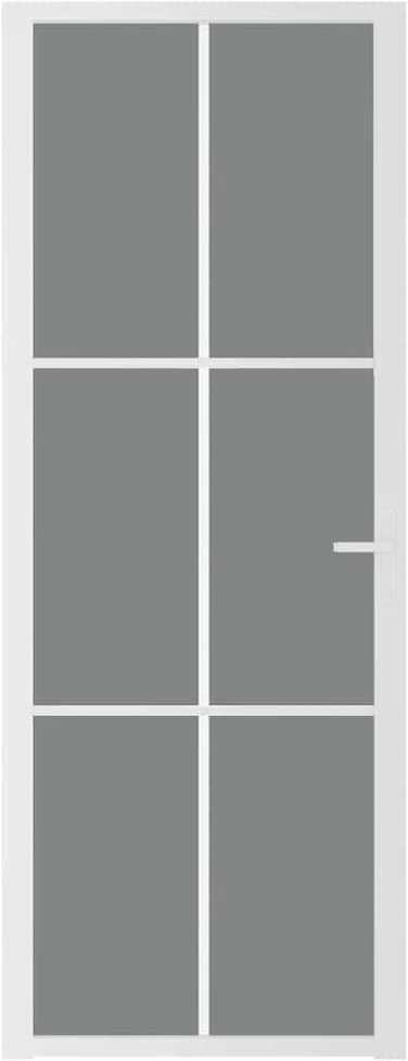 Vidaus durys, baltos, 76x201,5cm, ESG stiklas ir aliuminis