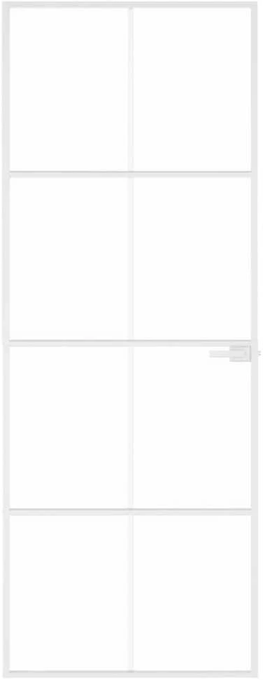 Vidaus durys, baltos, 76x201,5cm, grūdintas stiklas/aliuminis