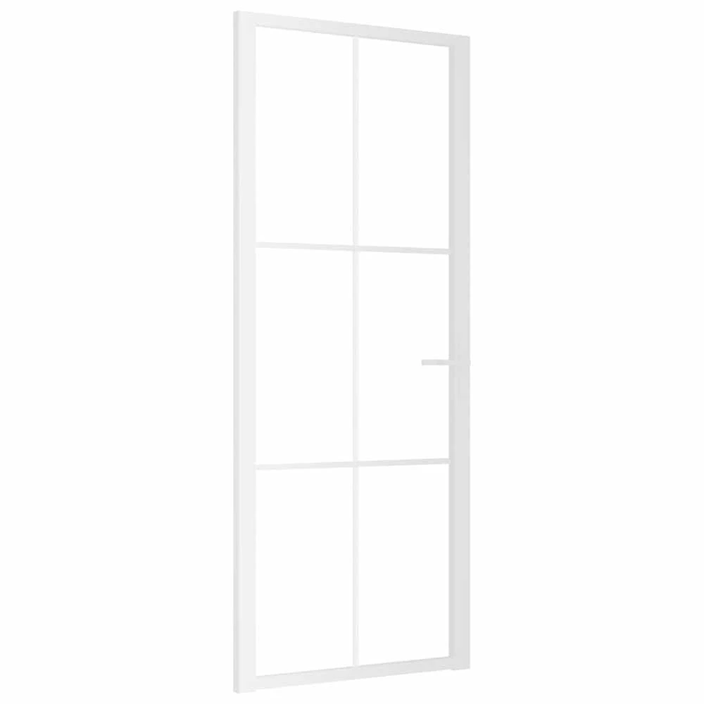Vidaus durys, baltos, 83x201,5cm, ESG stiklas ir aliuminis