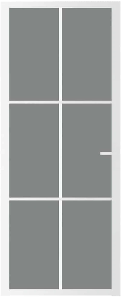 Vidaus durys, baltos, 83x201,5cm, ESG stiklas ir aliuminis