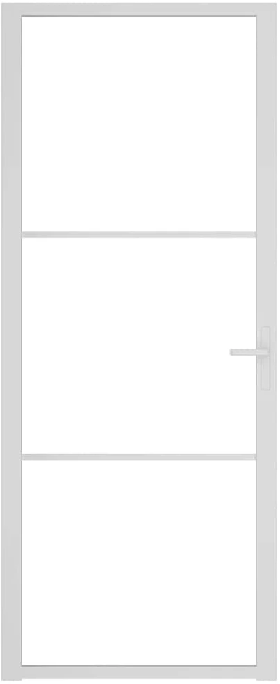 Vidaus durys, baltos, 83x201,5cm, ESG stiklas ir aliuminis