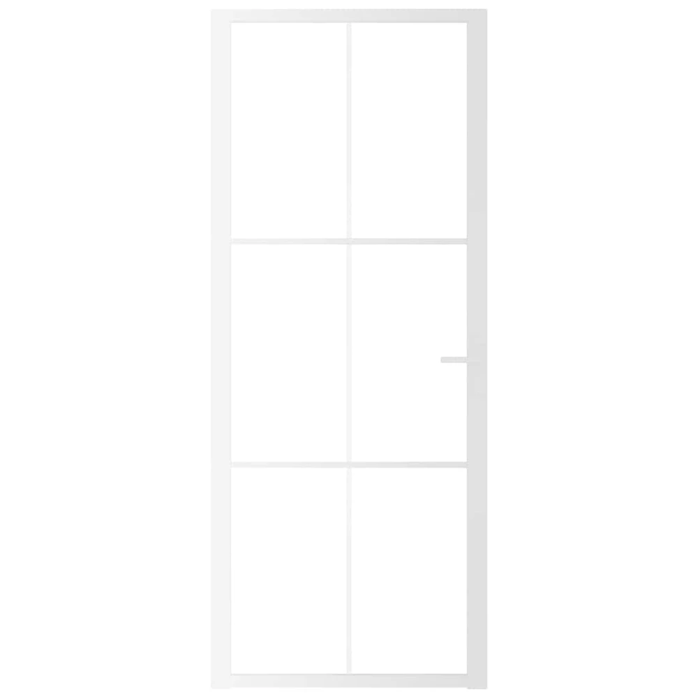 Vidaus durys, baltos, 83x201,5cm, ESG stiklas ir aliuminis