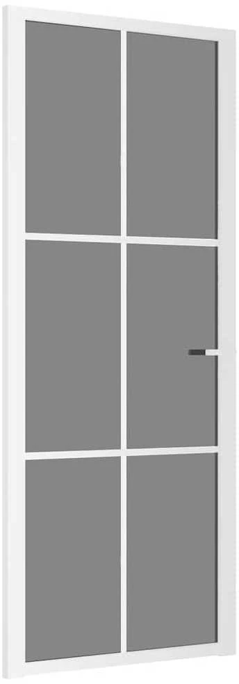 Vidaus durys, baltos, 83x201,5cm, ESG stiklas ir aliuminis