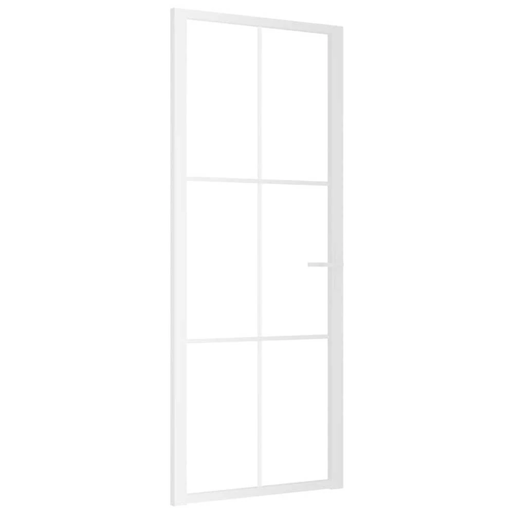 Vidaus durys, baltos, 83x201,5cm, ESG stiklas ir aliuminis
