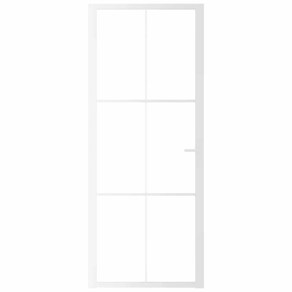Vidaus durys, baltos, 83x201,5cm, ESG stiklas ir aliuminis