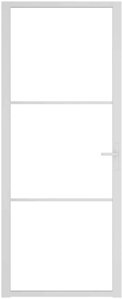 Vidaus durys, baltos, 83x201,5cm, ESG stiklas ir aliuminis