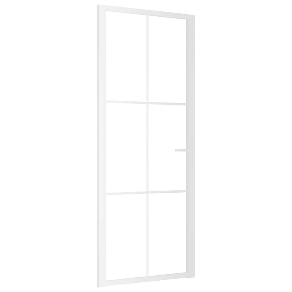 Vidaus durys, baltos, 83x201,5cm, ESG stiklas ir aliuminis