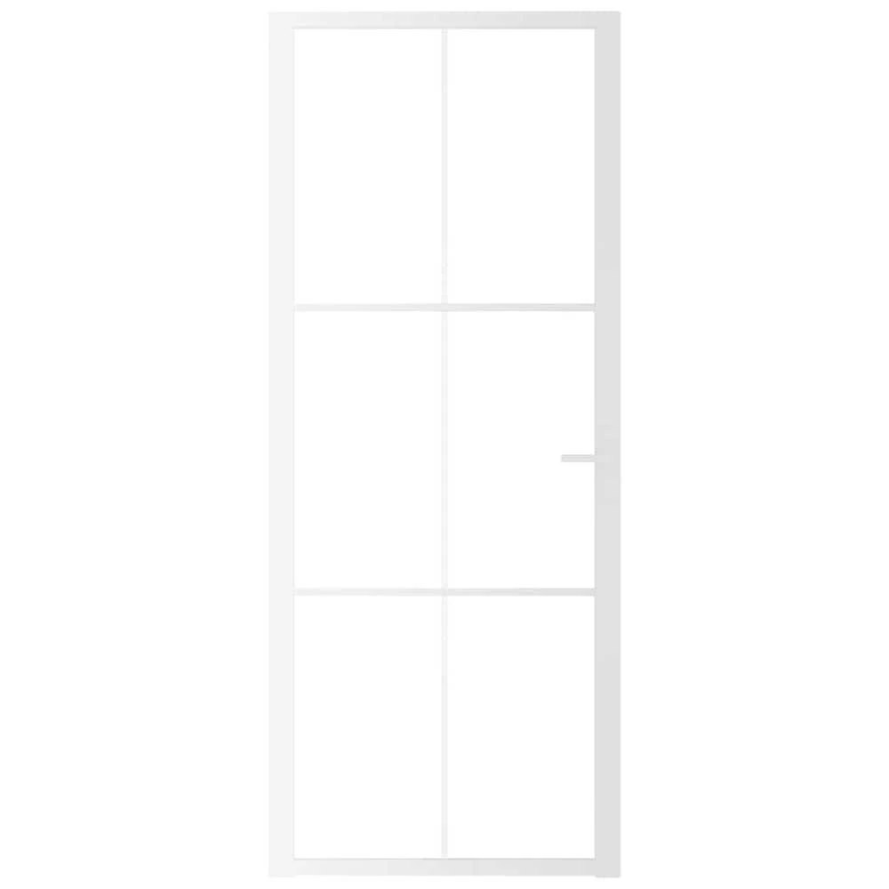 Vidaus durys, baltos, 83x201,5cm, ESG stiklas ir aliuminis