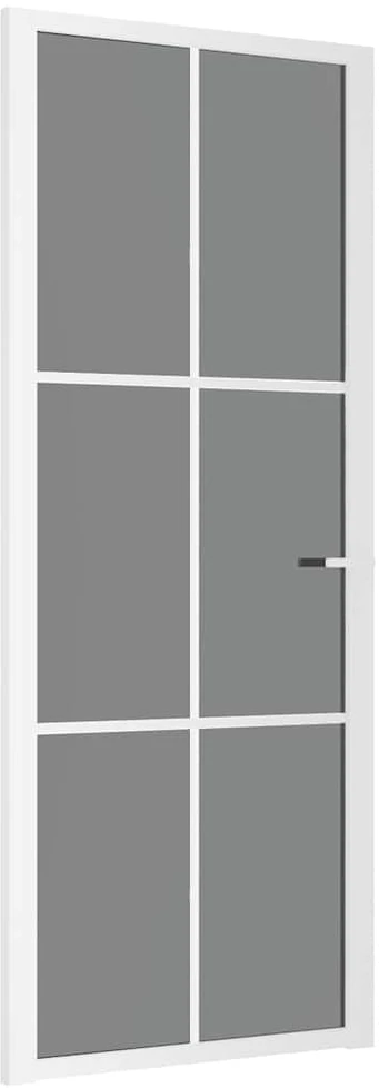 Vidaus durys, baltos, 83x201,5cm, ESG stiklas ir aliuminis