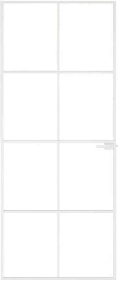 Vidaus durys, baltos, 83x201,5cm, grūdintas stiklas/aliuminis