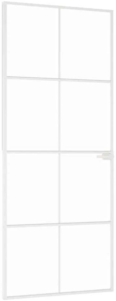 Vidaus durys, baltos, 83x201,5cm, grūdintas stiklas/aliuminis