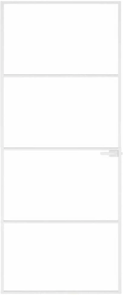 Vidaus durys, baltos, 83x201,5cm, grūdintas stiklas/aliuminis