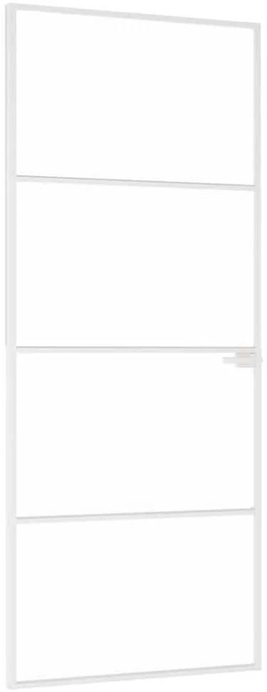 Vidaus durys, baltos, 83x201,5cm, grūdintas stiklas/aliuminis