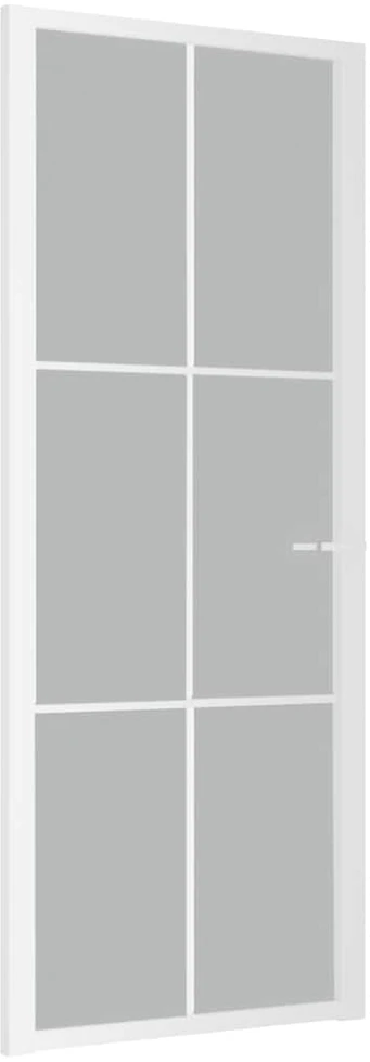 Vidaus durys, baltos, 83x201,5cm, matinis stiklas ir aliuminis