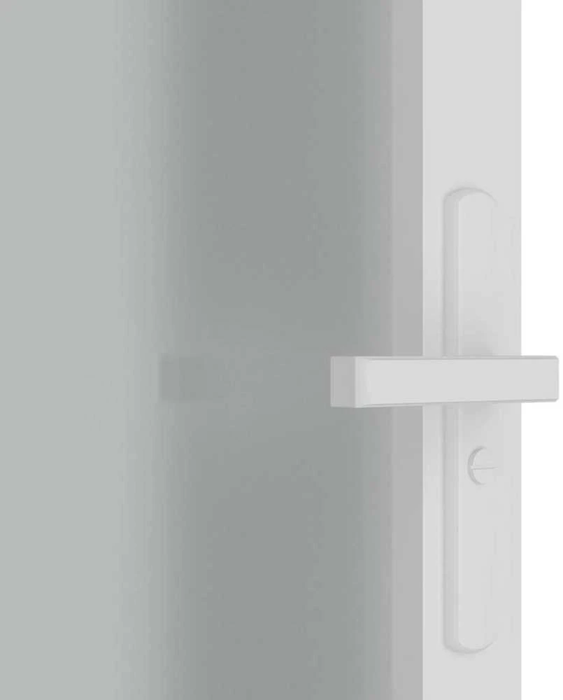 Vidaus durys, baltos, 83x201,5cm, matinis stiklas ir aliuminis