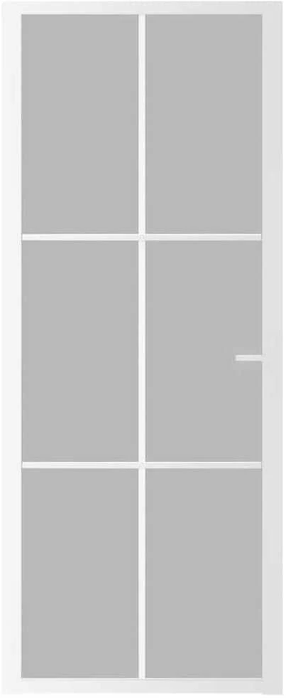 Vidaus durys, baltos, 83x201,5cm, matinis stiklas ir aliuminis