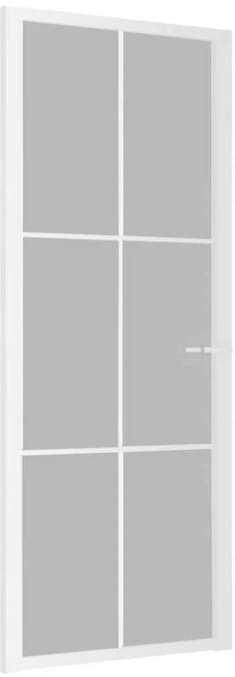 Vidaus durys, baltos, 83x201,5cm, matinis stiklas ir aliuminis