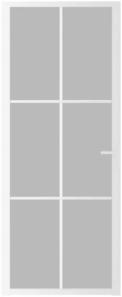 Vidaus durys, baltos, 83x201,5cm, matinis stiklas ir aliuminis