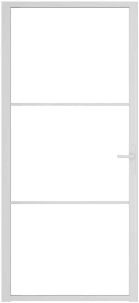 Vidaus durys, baltos, 93x201,5cm, ESG stiklas ir aliuminis
