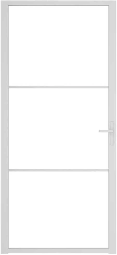 Vidaus durys, baltos, 93x201,5cm, ESG stiklas ir aliuminis