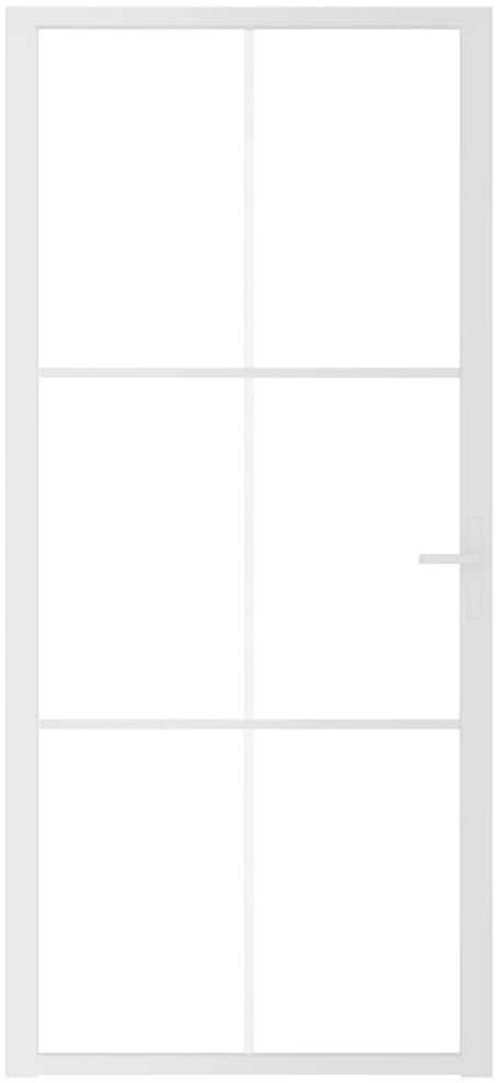 Vidaus durys, baltos, 93x201,5cm, ESG stiklas ir aliuminis