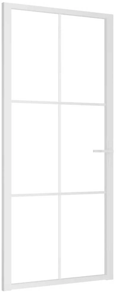 Vidaus durys, baltos, 93x201,5cm, ESG stiklas ir aliuminis