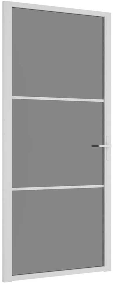 Vidaus durys, baltos, 93x201,5cm, ESG stiklas ir aliuminis