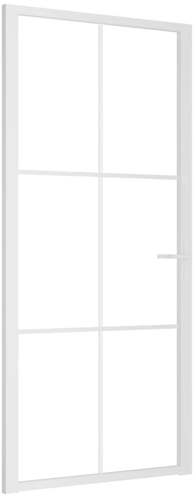 Vidaus durys, baltos, 93x201,5cm, ESG stiklas ir aliuminis