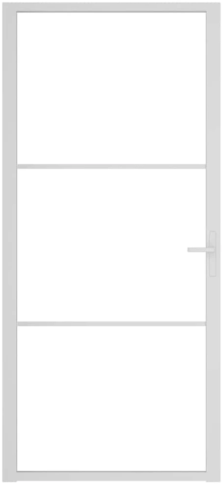 Vidaus durys, baltos, 93x201,5cm, ESG stiklas ir aliuminis