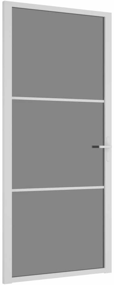 Vidaus durys, baltos, 93x201,5cm, ESG stiklas ir aliuminis