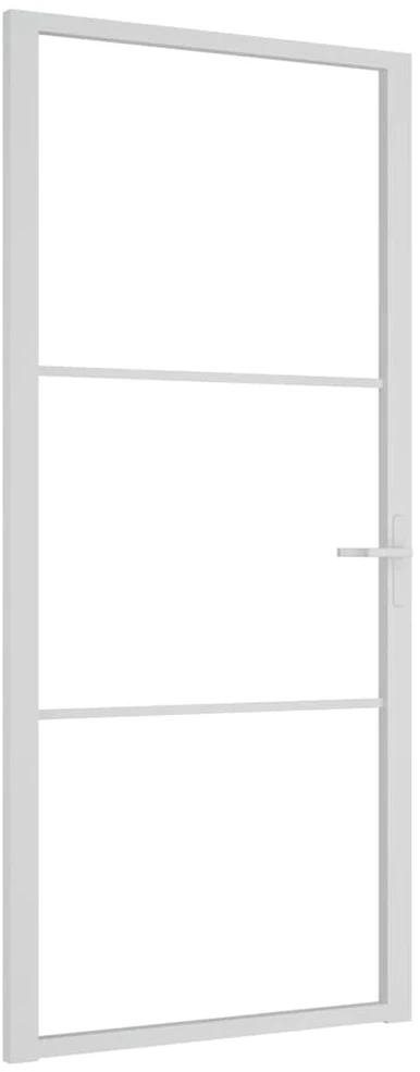 Vidaus durys, baltos, 93x201,5cm, ESG stiklas ir aliuminis