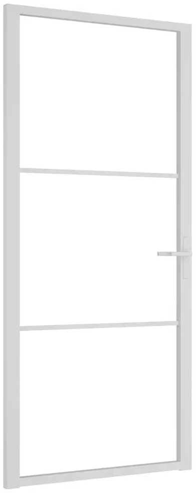 Vidaus durys, baltos, 93x201,5cm, ESG stiklas ir aliuminis
