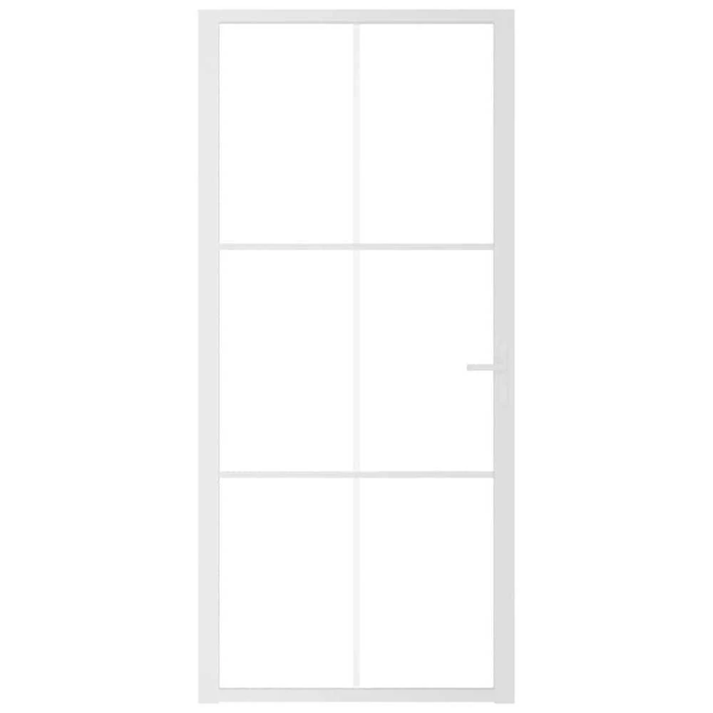 Vidaus durys, baltos, 93x201,5cm, ESG stiklas ir aliuminis