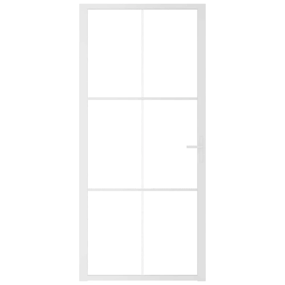 Vidaus durys, baltos, 93x201,5cm, ESG stiklas ir aliuminis