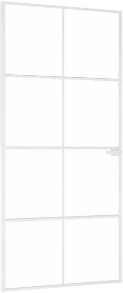 Vidaus durys, baltos, 93x201,5cm, grūdintas stiklas/aliuminis