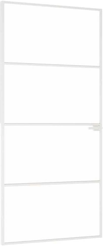 Vidaus durys, baltos, 93x201,5cm, grūdintas stiklas/aliuminis