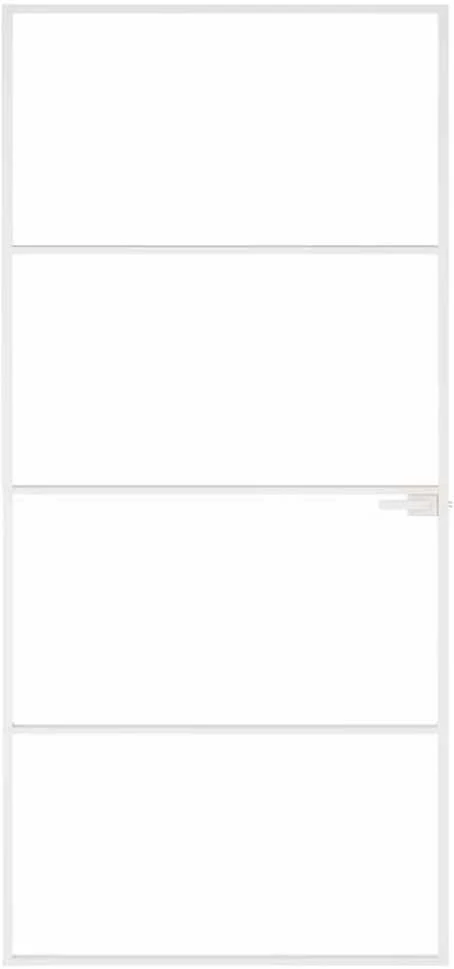 Vidaus durys, baltos, 93x201,5cm, grūdintas stiklas/aliuminis