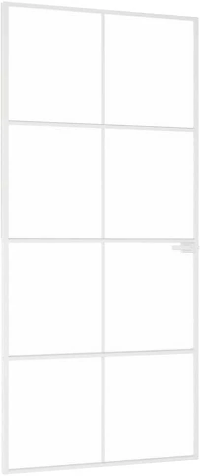 Vidaus durys, baltos, 93x201,5cm, grūdintas stiklas/aliuminis