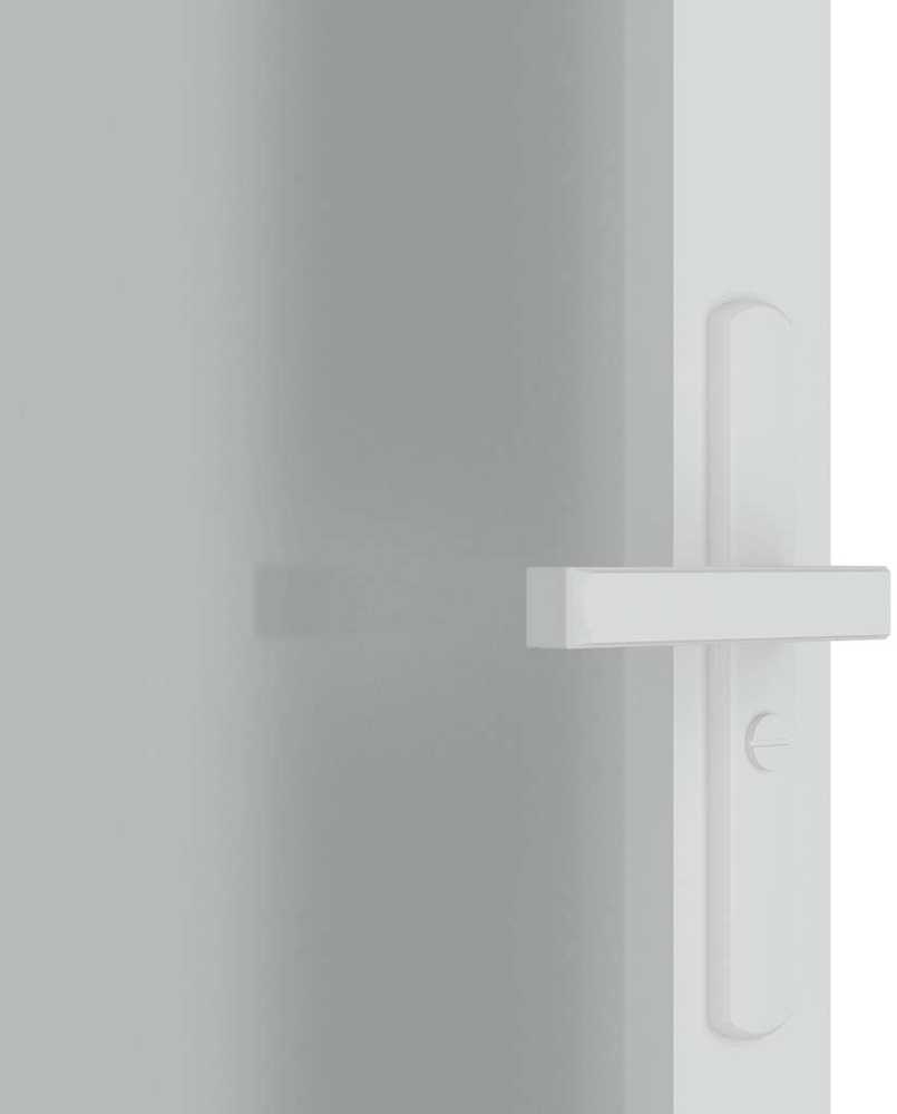 Vidaus durys, baltos, 93x201,5cm, matinis stiklas ir aliuminis
