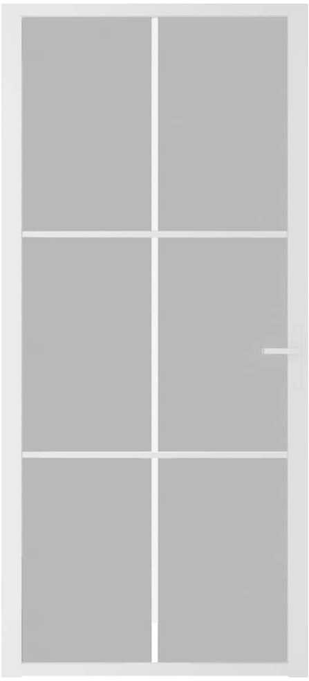 Vidaus durys, baltos, 93x201,5cm, matinis stiklas ir aliuminis