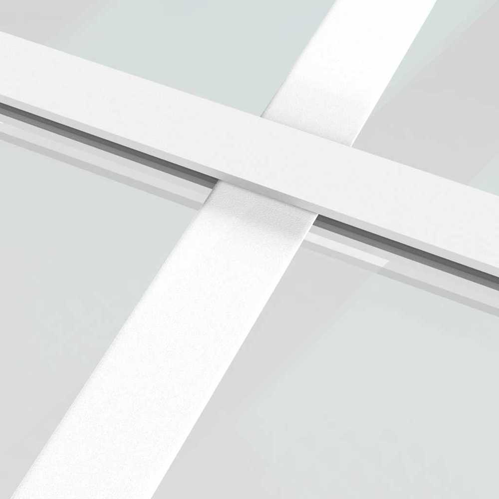 Vidaus durys, baltos, 93x201,5cm, matinis stiklas ir aliuminis