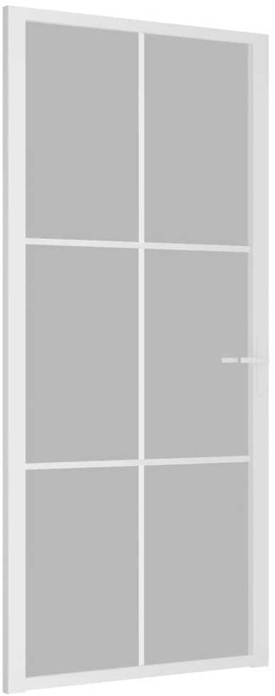 Vidaus durys, baltos, 93x201,5cm, matinis stiklas ir aliuminis